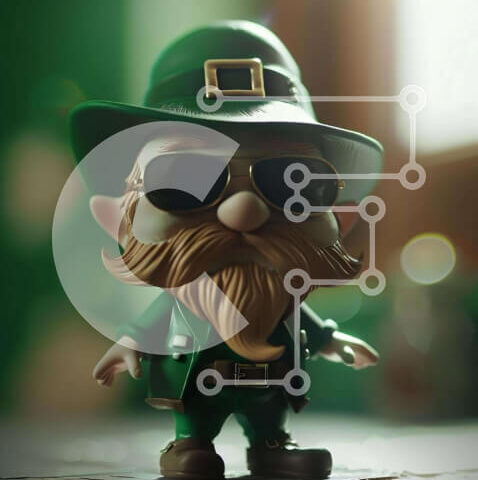 Intra Συλλεκτικό Ξύλινο Παζλ Plywood  4mm - Παιχνίδι καλικάτζαρος με πράσινη ενδυμασία και γυαλιά ηλίου Σε Ξύλινο Κουτί - Διαστάσεις Puzzle: 10x10 cm – 25 κομμάτια - Image 1