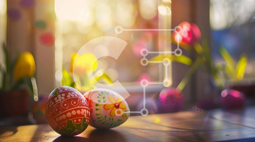 Intra Συλλεκτικό Ξύλινο Παζλ Plywood  4mm - Πολύχρωμα Πασχαλινά αυγά σε ξύλινο τραπέζι με λουλούδια Σε Ξύλινο Κουτί - Διαστάσεις: 10x10 cm – 25 κομμάτια