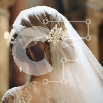 Intra Συλλεκτικό Ξύλινο Παζλ Plywood  4mm - Νύφη με το γαμήλιο πέπλο μπροστά από τη διακοσμημένη εκκλησία Σε Ξύλινο Κουτί - Διαστάσεις Puzzle: 10x10 cm – 25 κομμάτια - Image 1