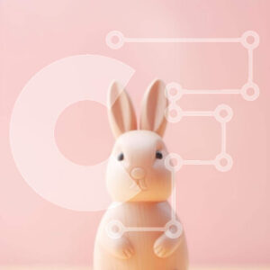 Intra Συλλεκτικό Ξύλινο Παζλ Plywood  4mm - Μικρό ξύλινο παιχνίδι λαγουδάκι σε πορτοκαλί φόντο Σε Ξύλινο Κουτί - Διαστάσεις: 10x10 cm – 25 κομμάτια