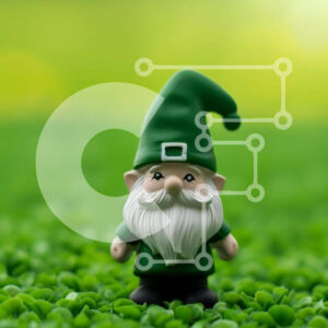 Intra Συλλεκτικό Ξύλινο Παζλ Plywood  4mm - Toy Gnome στο πράσινο γρασίδι για την ημέρα του Αγίου Πατρικίου Σε Ξύλινο Κουτί - Διαστάσεις Puzzle: 10x10 cm – 25 κομμάτια