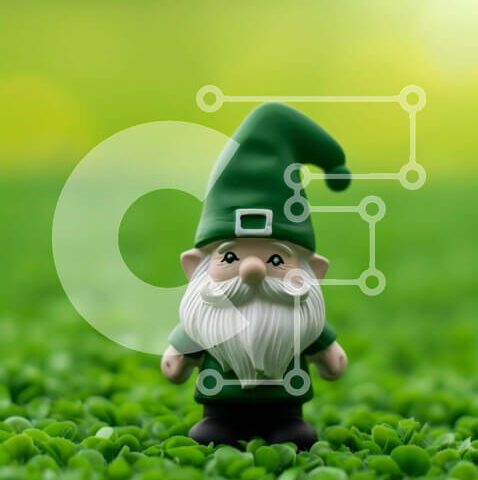 Intra Συλλεκτικό Ξύλινο Παζλ Plywood 4mm - Toy Gnome στο πράσινο γρασίδι για την ημέρα του Αγίου Πατρικίου Σε Ξύλινο Κουτί - Διαστάσεις Puzzle: 10x10 cm – 25 κομμάτια - Image 1