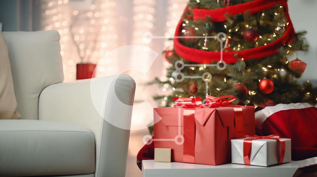 Intra Συλλεκτικό Ξύλινο Παζλ Plywood  4mm - Εορταστικό Σαλόνι Διακοσμημένο για τις Γιορτές Σε Ξύλινο Κουτί - Διαστάσεις Puzzle: 10x10 cm – 25 κομμάτια