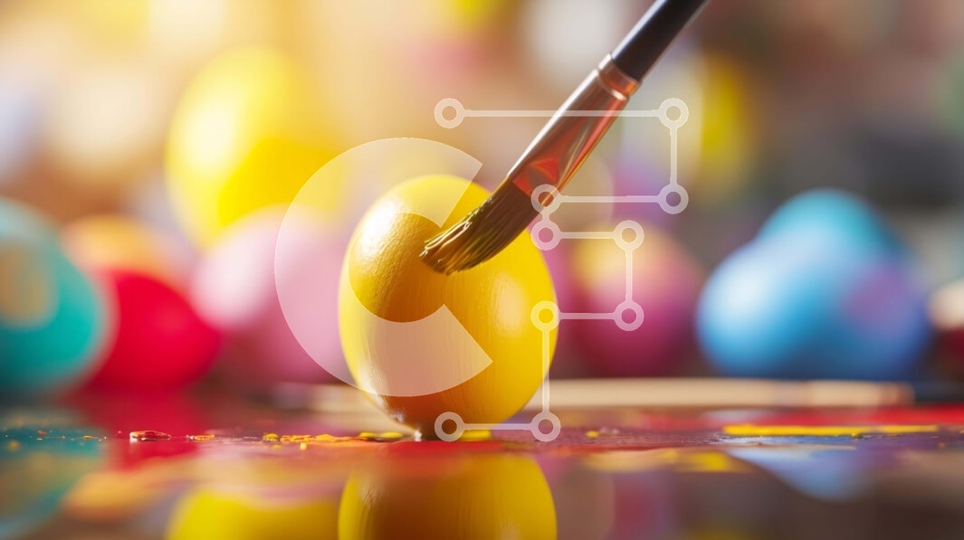 Intra Συλλεκτικό Ξύλινο Παζλ Plywood  4mm - Πολύχρωμο Πασχαλινό αυγό που βάφεται με μια βούρτσα Σε Ξύλινο Κουτί - Διαστάσεις: 10x10 cm – 25 κομμάτια