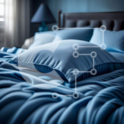 Intra Συλλεκτικό Ξύλινο Παζλ Plywood  4mm - Άνετο υπνοδωμάτιο με μπλε κουβέρτα και φωτιστικά Σε Ξύλινο Κουτί - Διαστάσεις Puzzle: 10x10 cm – 25 κομμάτια - Image 1