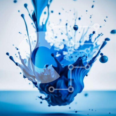 Intra Συλλεκτικό Ξύλινο Παζλ Plywood  4mm - Δυναμική εικόνα του μπλε υγρού που εκτοξεύεται Σε Ξύλινο Κουτί - Διαστάσεις Puzzle: 10x10 cm – 25 κομμάτια - Image 1