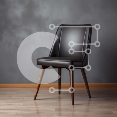 Intra Συλλεκτικό Ξύλινο Παζλ Plywood 4mm - Κομψή και μοντέρνα μαύρη δερμάτινη καρέκλα σε γκρι δωμάτιο Σε Ξύλινο Κουτί - Διαστάσεις Puzzle: 10x10 cm – 25 κομμάτια - Image 1