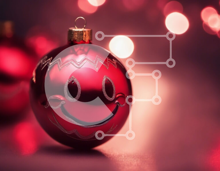 Intra Συλλεκτικό Ξύλινο Παζλ Plywood  4mm - Κόκκινο χριστουγεννιάτικο στολίδι με χαμογελαστό πρόσωπο Σε Ξύλινο Κουτί - Διαστάσεις: 10x10 cm – 25 κομμάτια