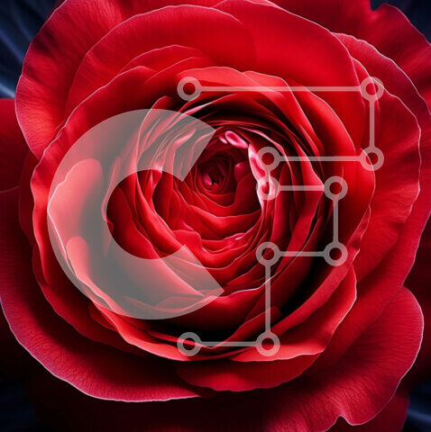 Intra Συλλεκτικό Ξύλινο Παζλ Plywood  4mm - Όμορφη εικόνα ενός κόκκινου τριαντάφυλλου με σκούρα κόκκινα πέταλα και ένα κίτρινο κέντρο Σε Ξύλινο Κουτί - Διαστάσεις: 10x10 cm – 25 κομμάτια - Image 1