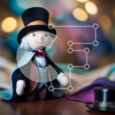 Intra Συλλεκτικό Ξύλινο Παζλ Plywood  4mm - Αξιολάτρευτη εικόνα κούκλας με καπέλο και ακρωτήριο Σε Ξύλινο Κουτί - Διαστάσεις Puzzle: 10x10 cm – 25 κομμάτια - Image 1