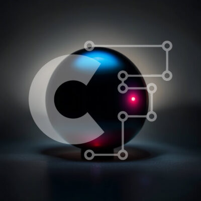 Intra Συλλεκτικό Ξύλινο Παζλ Plywood  4mm - Αφηρημένη εικόνα μιας μαύρης και μπλε μπάλας με ένα κόκκινο φως Σε Ξύλινο Κουτί - Διαστάσεις: 10x10 cm – 25 κομμάτια - Image 1