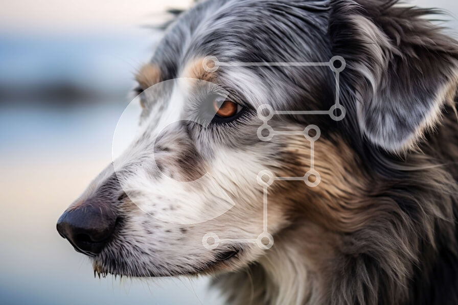 Intra Συλλεκτικό Ξύλινο Παζλ Plywood  4mm - Κοντινή όψη του προσώπου του σκύλου Σε Ξύλινο Κουτί - Διαστάσεις: 10x10 cm – 25 κομμάτια