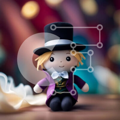 Intra Συλλεκτικό Ξύλινο Παζλ Plywood 4mm - Μοναδικό ειδώλιο άντρα με μωβ καπέλο και μαύρο παπιγιόν Σε Ξύλινο Κουτί - Διαστάσεις: 10x10 cm – 25 κομμάτια - Image 1