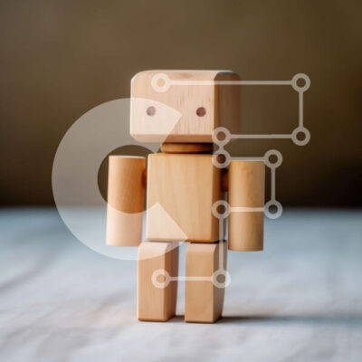 Intra Συλλεκτικό Ξύλινο Παζλ Plywood  4mm - Χαριτωμένο ξύλινο ρομπότ παιχνιδιών με στρογγυλό σώμα και τέσσερα πόδια Σε Ξύλινο Κουτί - Διαστάσεις: 10x10 cm – 25 κομμάτια - Image 1