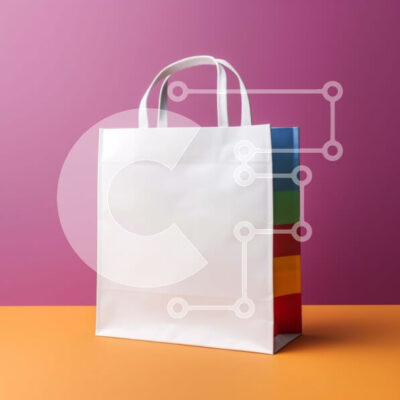 Intra Συλλεκτικό Ξύλινο Παζλ Plywood 4mm - Λευκή Βίβλος τσάντα αγορών σε πολύχρωμο φόντο Σε Ξύλινο Κουτί - Διαστάσεις Puzzle: 10x10 cm – 25 κομμάτια - Image 1