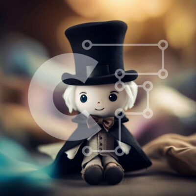 Intra Συλλεκτικό Ξύλινο Παζλ Plywood  4mm - Συναρπαστικό ειδώλιο ενός σοβαρού άνδρα με καπέλο και παπιγιόν Σε Ξύλινο Κουτί - Διαστάσεις: 10x10 cm – 25 κομμάτια - Image 1