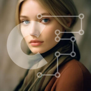 Intra Συλλεκτικό Ξύλινο Παζλ Plywood  4mm - Όμορφη ξανθιά γυναίκα που φορά καφέ κασκόλ και πουλόβερ Σε Ξύλινο Κουτί - Διαστάσεις Puzzle: 10x10 cm – 25 κομμάτια