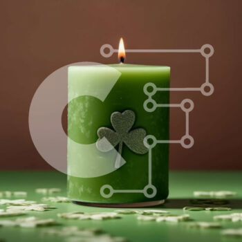 Intra Συλλεκτικό Ξύλινο Παζλ Plywood  4mm - Πράσινο κερί με τριφύλλια Σε Ξύλινο Κουτί - Διαστάσεις Puzzle: 10x10 cm – 25 κομμάτια - Image 1