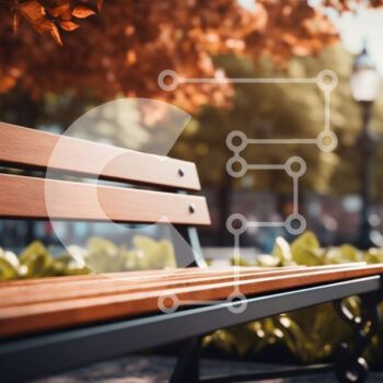 Intra Συλλεκτικό Ξύλινο Παζλ Plywood  4mm - Ξύλινος πάγκος σε ένα πάρκο με φθινοπωρινά δέντρα Σε Ξύλινο Κουτί - Διαστάσεις Puzzle: 10x10 cm – 25 κομμάτια - Image 1