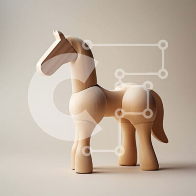 Intra Συλλεκτικό Ξύλινο Παζλ Plywood  4mm - Αξιολάτρευτο ξύλινο παιχνίδι αλόγων με καφέ σώμα και λευκή χαίτη και ουρά Σε Ξύλινο Κουτί - Διαστάσεις: 10x10 cm – 25 κομμάτια - Image 1