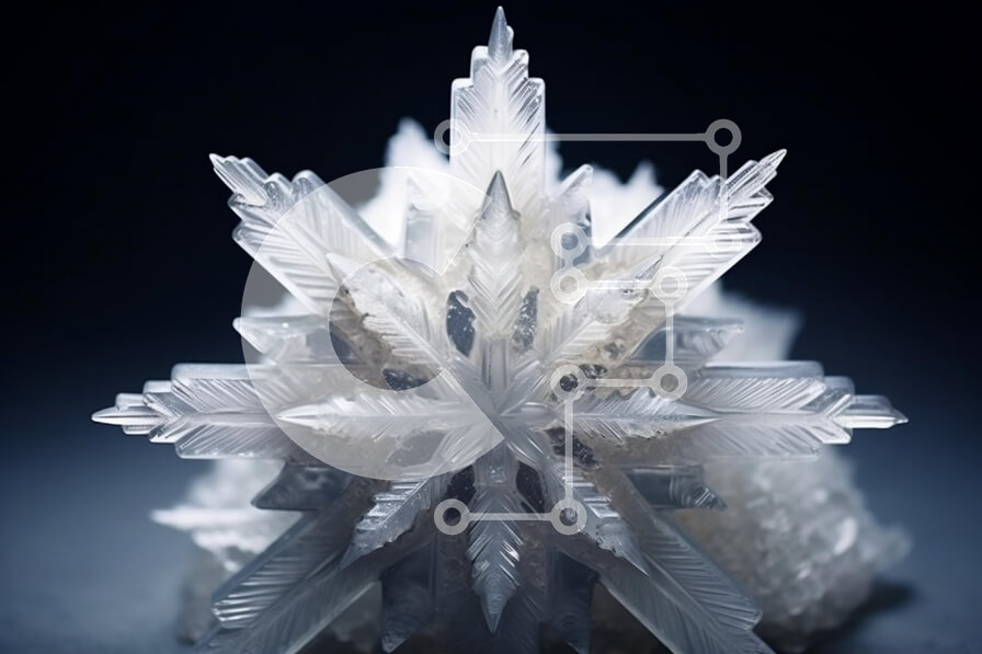 Intra Συλλεκτικό Ξύλινο Παζλ Plywood  4mm - Όμορφη εικόνα μιας μικρής και λεπτής νιφάδας χιονιού με εξαγωνικό σχέδιο Σε Ξύλινο Κουτί - Διαστάσεις: 10x10 cm – 25 κομμάτια