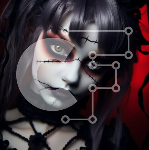 Intra Συλλεκτικό Ξύλινο Παζλ Plywood 4mm - Σκούρο μακιγιάζ και σημαδεμένη γυναίκα Σε Ξύλινο Κουτί - Διαστάσεις Puzzle: 10x10 cm – 25 κομμάτια - Image 1