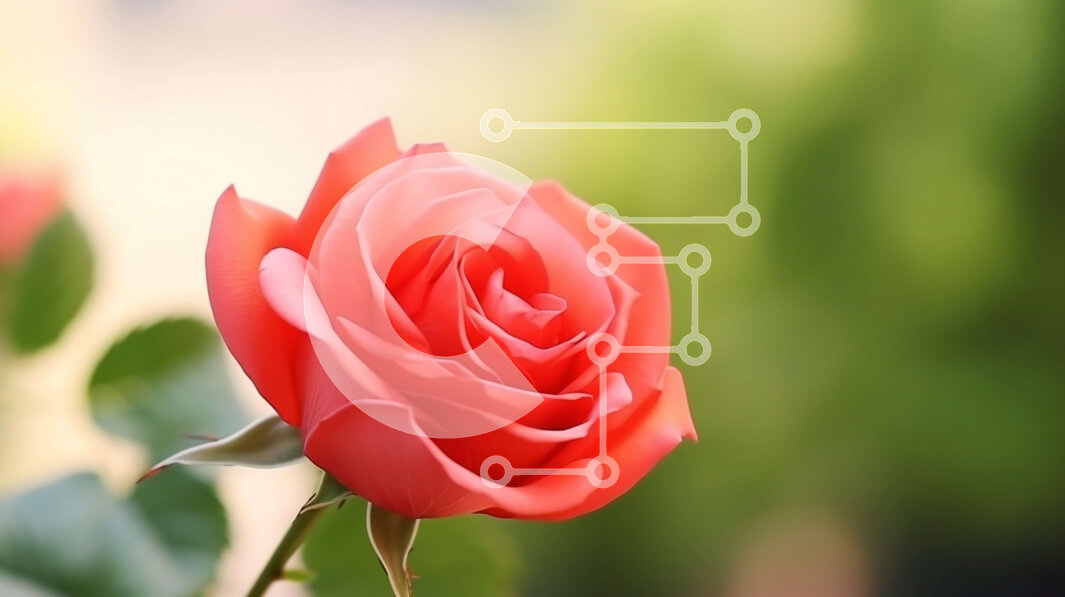 Intra Συλλεκτικό Ξύλινο Παζλ Plywood  4mm - Μονό κόκκινο τριαντάφυλλο με πράσινα φύλλα Σε Ξύλινο Κουτί - Διαστάσεις: 10x10 cm – 25 κομμάτια