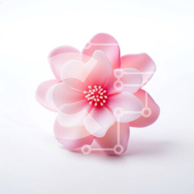 Intra Συλλεκτικό Ξύλινο Παζλ Plywood  4mm - Μονό ροζ λουλούδι σε άσπρο φόντο Σε Ξύλινο Κουτί - Διαστάσεις: 10x10 cm – 25 κομμάτια - Image 1