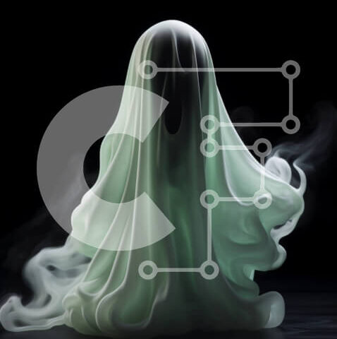 Intra Συλλεκτικό Ξύλινο Παζλ Plywood  4mm - Αντικείμενο σε σχήμα φαντάσματος σε μαύρο φόντο Σε Ξύλινο Κουτί - Διαστάσεις: 10x10 cm – 25 κομμάτια - Image 1