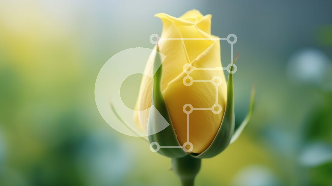 Intra Συλλεκτικό Ξύλινο Παζλ Plywood  4mm - Κοντινό πλάνο ενός κίτρινου τριαντάφυλλου μπουμπουκιού Σε Ξύλινο Κουτί - Διαστάσεις: 10x10 cm – 25 κομμάτια