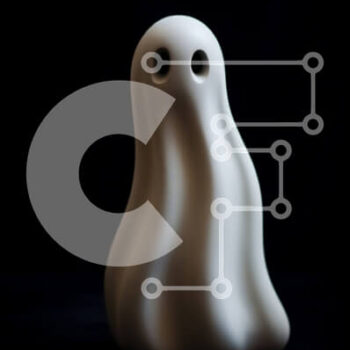 Intra Συλλεκτικό Ξύλινο Παζλ Plywood  4mm - Μικρό λευκό ειδώλιο φαντασμάτων σε σκούρο φόντο Σε Ξύλινο Κουτί - Διαστάσεις Puzzle: 10x10 cm – 25 κομμάτια - Image 1