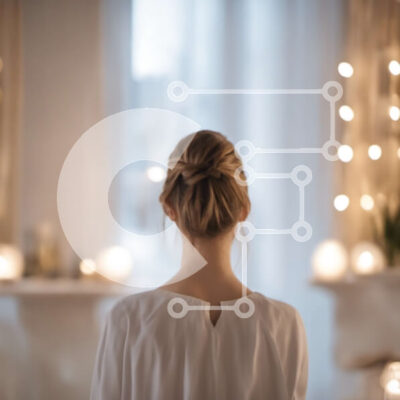 Intra Συλλεκτικό Ξύλινο Παζλ Plywood  4mm - Γυναίκα που στέκεται μπροστά από ένα δωμάτιο υπό το φως των κεριών Σε Ξύλινο Κουτί - Διαστάσεις Puzzle: 10x10 cm – 25 κομμάτια - Image 1