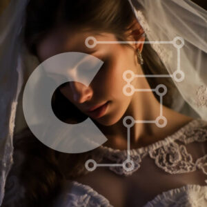 Intra Συλλεκτικό Ξύλινο Παζλ Plywood  4mm - Εκπληκτική νύφη με νυφικό με πέπλο που κοιτάζει προς τα κάτω Σε Ξύλινο Κουτί - Διαστάσεις Puzzle: 10x10 cm – 25 κομμάτια