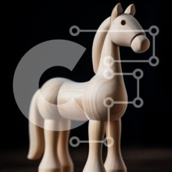 Intra Συλλεκτικό Ξύλινο Παζλ Plywood  4mm - Vintage ξύλινο παιχνίδι αλόγων σε σκούρα ξύλινη επιφάνεια Σε Ξύλινο Κουτί - Διαστάσεις: 10x10 cm – 25 κομμάτια - Image 1