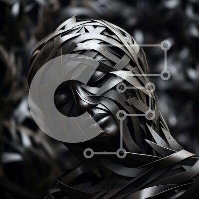 Intra Συλλεκτικό Ξύλινο Παζλ Plywood  4mm - Μεταλλικό γλυπτό του κεφαλιού και των ώμων ενός ατόμου Σε Ξύλινο Κουτί - Διαστάσεις Puzzle: 10x10 cm – 25 κομμάτια - Image 1