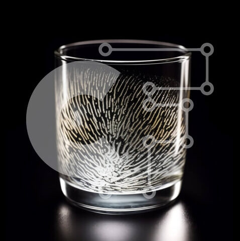 Intra Συλλεκτικό Ξύλινο Παζλ Plywood  4mm - Όμορφη εικόνα ενός διαφανούς γυαλιού με στροβιλιζόμενο σχέδιο μέσα Σε Ξύλινο Κουτί - Διαστάσεις: 10x10 cm – 25 κομμάτια - Image 1