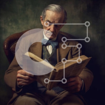 Intra Συλλεκτικό Ξύλινο Παζλ Plywood  4mm - Σοβαρός ηλικιωμένος που διαβάζει ένα ανοιχτό βιβλίο Σε Ξύλινο Κουτί - Διαστάσεις Puzzle: 10x10 cm – 25 κομμάτια - Image 1