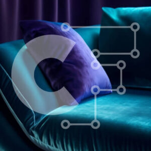 Intra Συλλεκτικό Ξύλινο Παζλ Plywood  4mm - Άνετος καναπές από μπλε βελούδο με δύο μαξιλάρια Σε Ξύλινο Κουτί - Διαστάσεις Puzzle: 10x10 cm – 25 κομμάτια