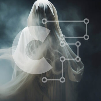 Intra Συλλεκτικό Ξύλινο Παζλ Plywood  4mm - Ghostly Figure με λευκές ρόμπες Σε Ξύλινο Κουτί - Διαστάσεις Puzzle: 10x10 cm – 25 κομμάτια - Image 1