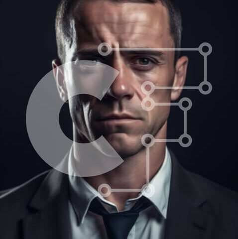 Intra Συλλεκτικό Ξύλινο Παζλ Plywood  4mm - Επαγγελματίας με σοβαρή έκφραση σε κοστούμι και γραβάτα Σε Ξύλινο Κουτί - Διαστάσεις Puzzle: 10x10 cm – 25 κομμάτια - Image 1