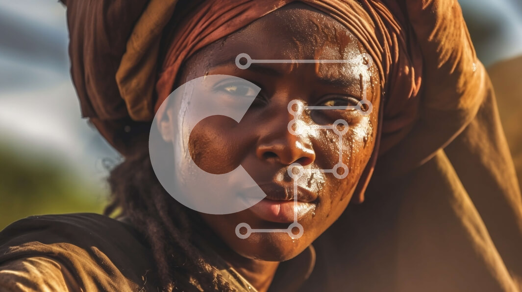 Intra Συλλεκτικό Ξύλινο Παζλ Plywood  4mm - Εκπληκτική φωτογραφία γυναίκας με τουρμπάνι και ρέον φόρεμα σε έρημο τοπίο Σε Ξύλινο Κουτί - Διαστάσεις Puzzle: 10x10 cm – 25 κομμάτια