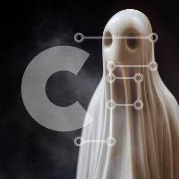 Intra Συλλεκτικό Ξύλινο Παζλ Plywood  4mm - Άσπρο ειδώλιο φάντασμα με καπνό σε διακοσμητικό αντικείμενο Σε Ξύλινο Κουτί - Διαστάσεις Puzzle: 10x10 cm – 25 κομμάτια - Image 1