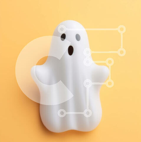 Intra Συλλεκτικό Ξύλινο Παζλ Plywood  4mm - Άσπρο ειδώλιο φάντασμα σε πορτοκαλί φόντο Σε Ξύλινο Κουτί - Διαστάσεις Puzzle: 10x10 cm – 25 κομμάτια - Image 1