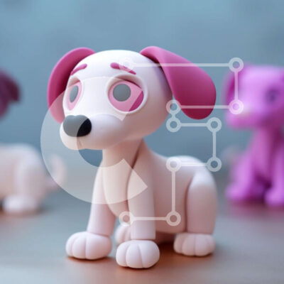 Intra Συλλεκτικό Ξύλινο Παζλ Plywood 4mm - Ομάδα ειδώλων σκυλιών παιχνιδιών Σε Ξύλινο Κουτί - Διαστάσεις: 10x10 cm – 25 κομμάτια - Image 1