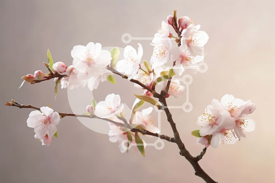 Intra Συλλεκτικό Ξύλινο Παζλ Plywood  4mm - Ροζ άνθη δαμασκηνιάς σε πλήρη άνθιση Σε Ξύλινο Κουτί - Διαστάσεις: 10x10 cm – 25 κομμάτια