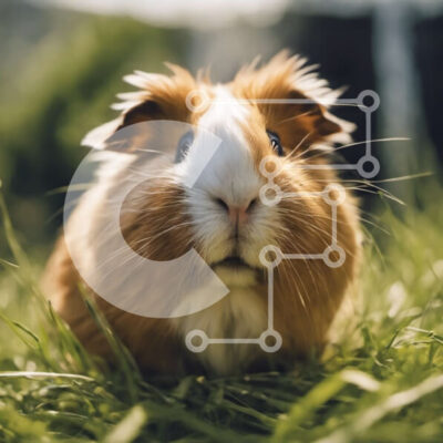 Intra Συλλεκτικό Ξύλινο Παζλ Plywood  4mm - Χαριτωμένο ινδικό χοιρίδιο σε ένα πράσινο χωράφι Σε Ξύλινο Κουτί - Διαστάσεις: 10x10 cm – 25 κομμάτια - Image 1