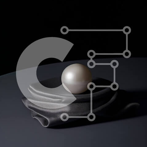 Intra Συλλεκτικό Ξύλινο Παζλ Plywood  4mm - Όμορφη εικόνα ενός λευκού μαργαριταριού σε ένα μαύρο πανί Σε Ξύλινο Κουτί - Διαστάσεις: 10x10 cm – 25 κομμάτια - Image 1