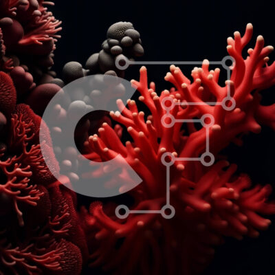 Intra Συλλεκτικό Ξύλινο Παζλ Plywood 4mm - Εκπληκτική κοντινή λήψη κόκκινου και μαύρου κοραλλιού στον ωκεανό Σε Ξύλινο Κουτί - Διαστάσεις: 10x10 cm – 25 κομμάτια - Image 1