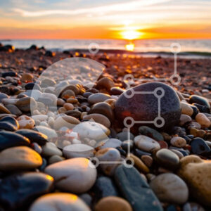 Intra Συλλεκτικό Ξύλινο Παζλ Plywood  4mm - Όμορφη εικόνα της Rocky Beach στο ηλιοβασίλεμα με τα κύματα να συντρίβουν Σε Ξύλινο Κουτί - Διαστάσεις Puzzle: 10x10 cm – 25 κομμάτια