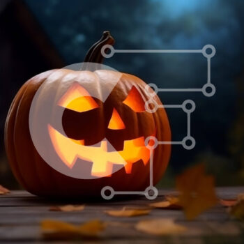 Intra Συλλεκτικό Ξύλινο Παζλ Plywood  4mm - Φωτισμένη κολοκύθα για αποκριάτικη διακόσμηση Σε Ξύλινο Κουτί - Διαστάσεις Puzzle: 10x10 cm – 25 κομμάτια - Image 1